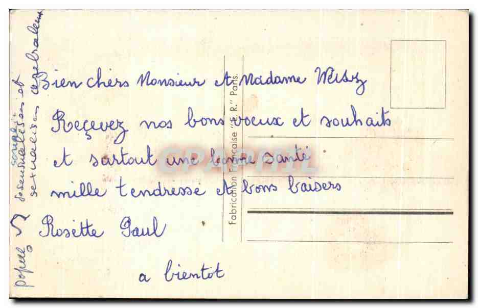 CPA Fantaisie Fleurs Bonne Annee — Verso