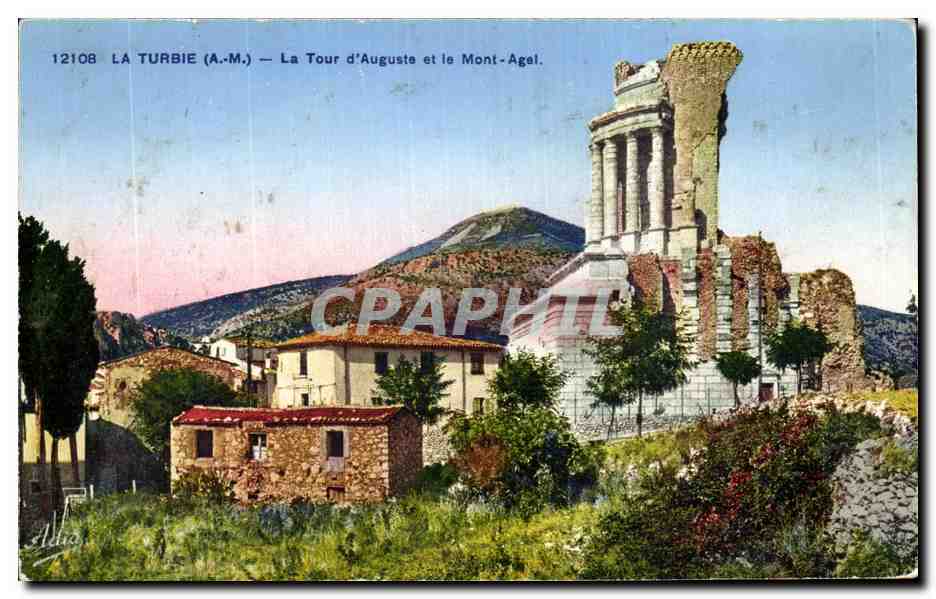 La Turbie (A.-M.) — La Tour d'Auguste et le Mont-Agel — Éditions Levé et Neurdein, n°12108