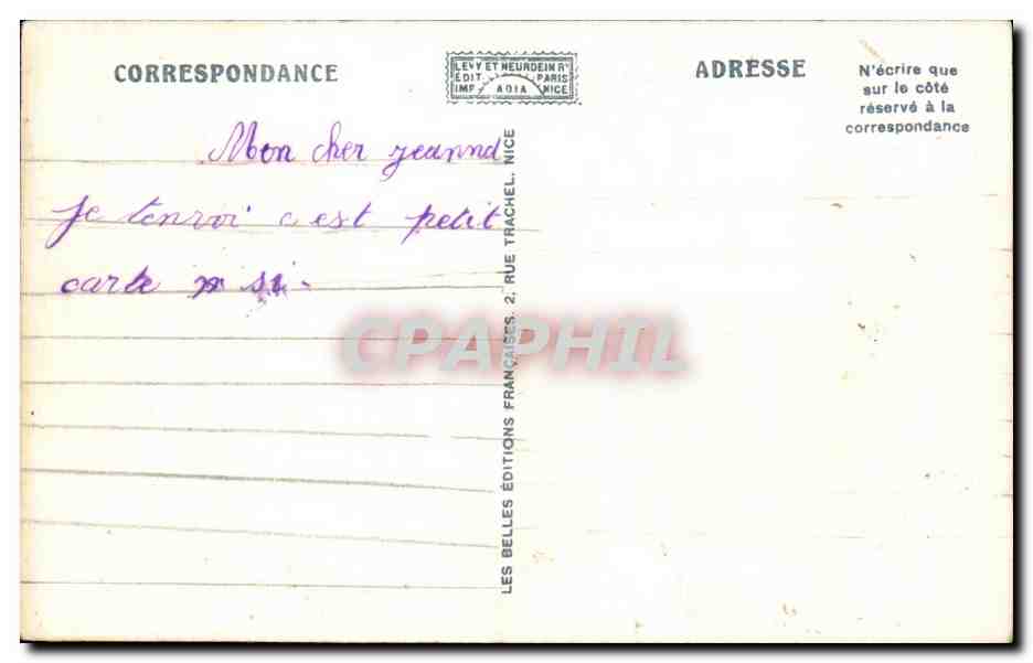 La Turbie (A.-M.) — La Tour d'Auguste et le Mont-Agel — Éditions Levé et Neurdein, n°12108 — Verso