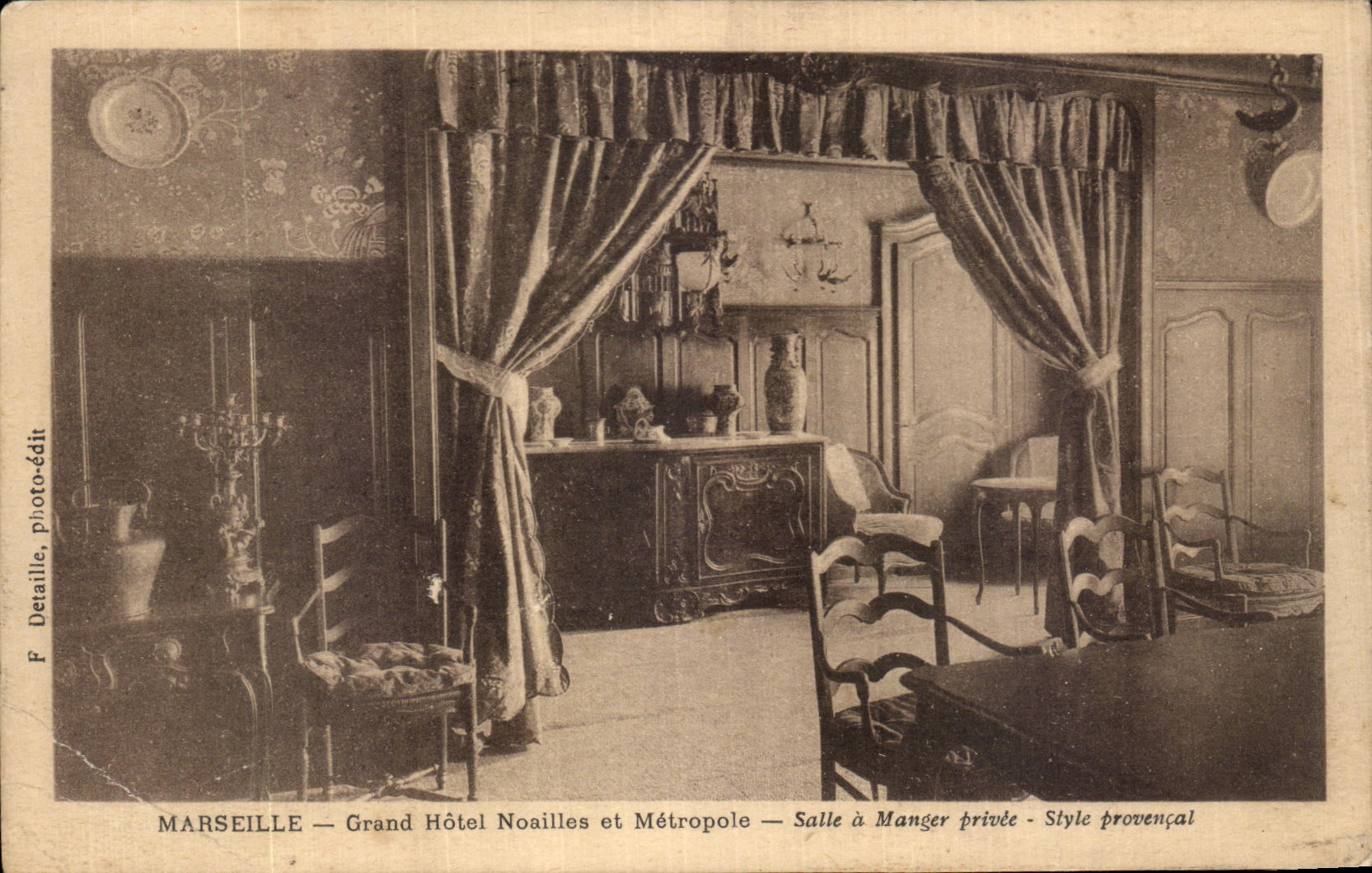 CPA Marseille Grand Hotel Noailles et Metropole Salle a Manger privce Style provencal