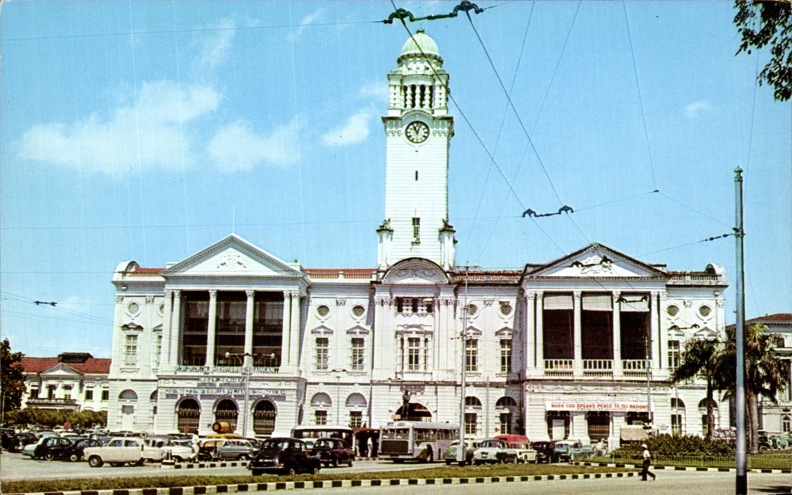 CPSM Town Hall Singapore Well known landmard as the Victoria Memorial Hall this imposing building