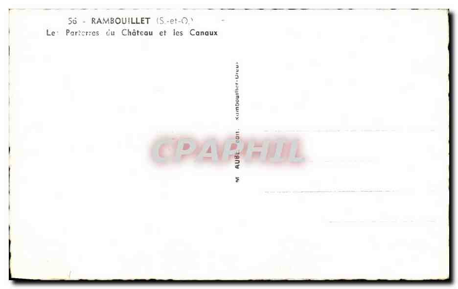 CPSM Rambouillet Le Parterres du Chateau et les Canaux — Back