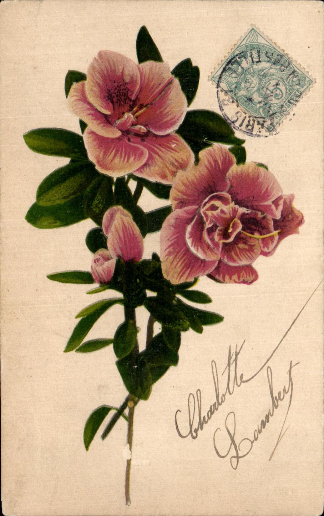 CPA Fantaisie Fleurs Roses 
