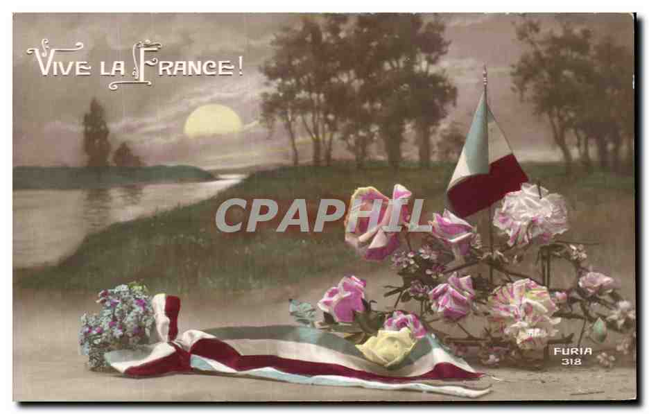 CPA Fantaisie Vive La France Miltiaria 