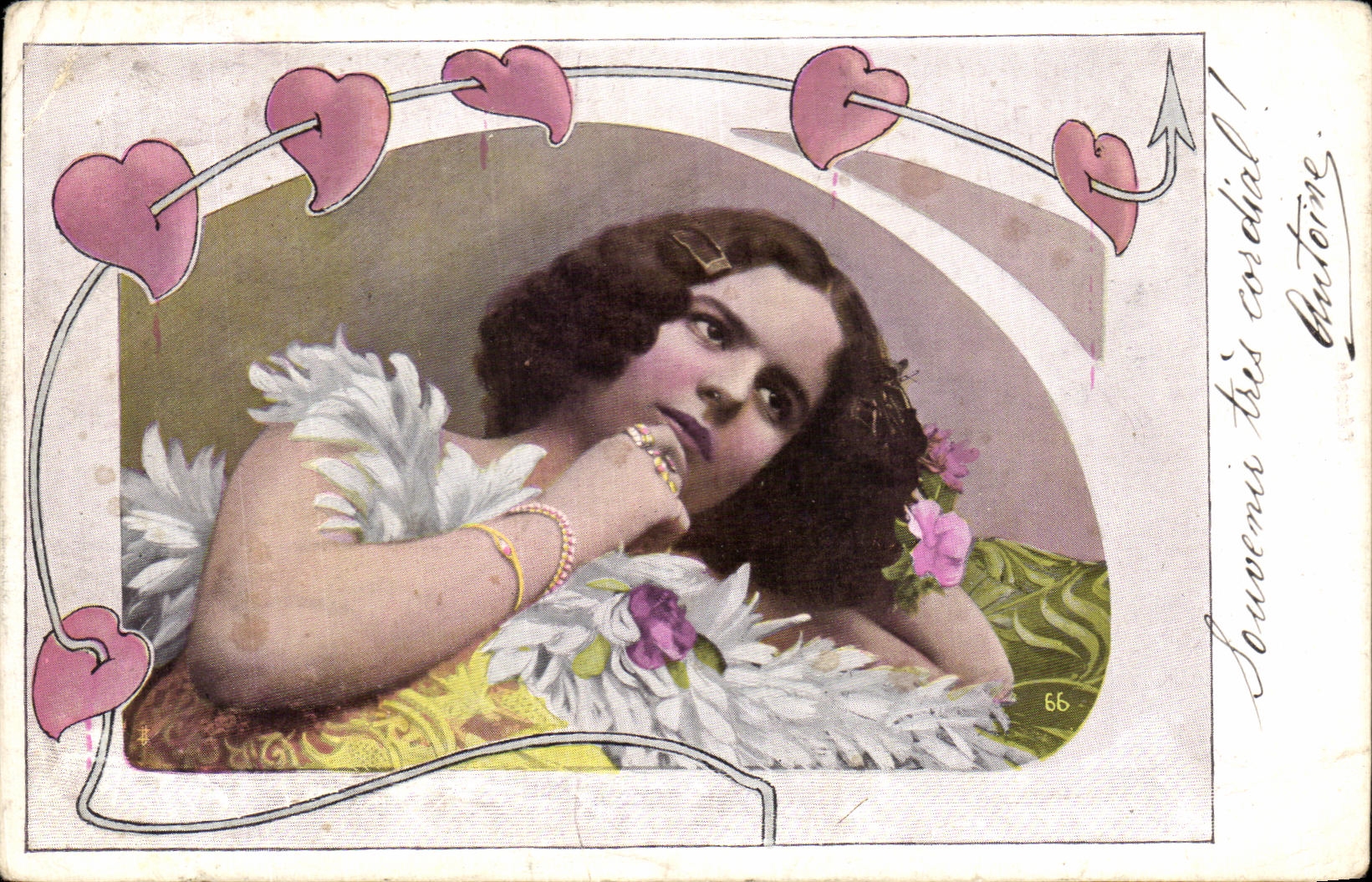 CPA Fantaisie Femme Souvenir tres cordial