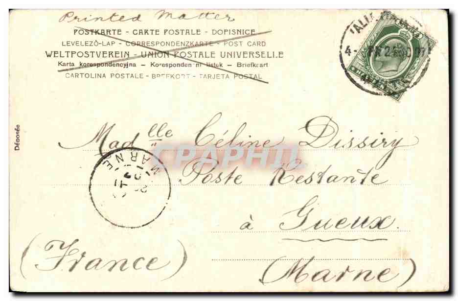 CPA Fantaisie Femme Souvenir tres cordial — Rückseite