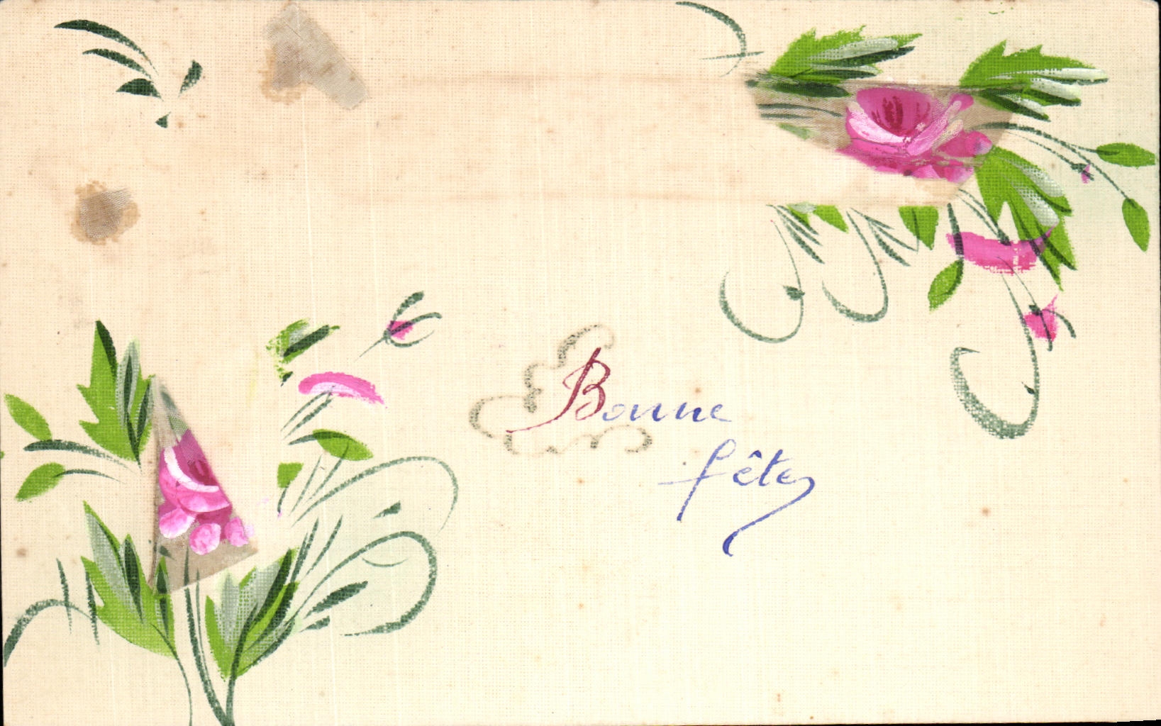 CPA Fantaisie Fleurs Bonne Fete