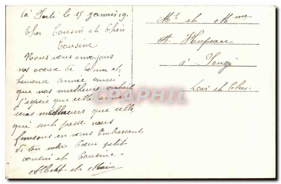 CPA Fantaisie Fleurs Fer a cheval — Rückseite