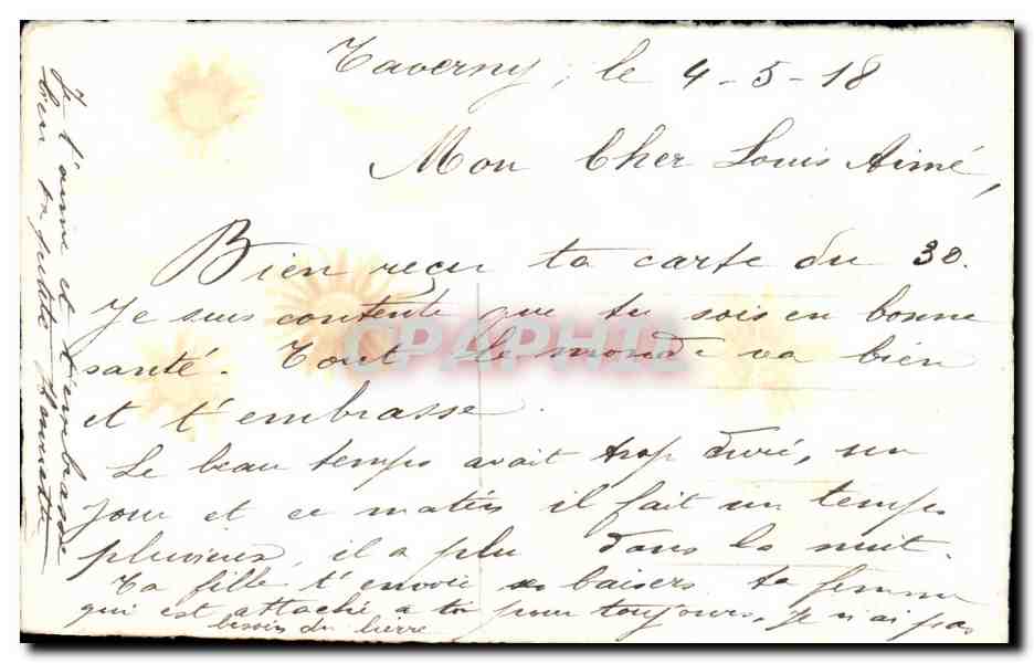 CPA Fantaisie Lierre Je Meurs ou je m'attache (feuilles sechees) — Verso