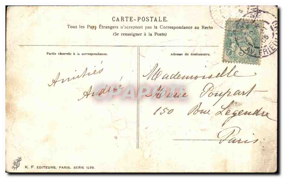 CPA Fantaisie Fleurs Colombes  — Verso