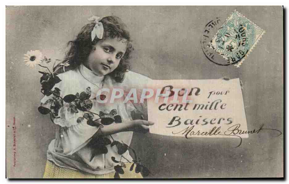 CPA Fantaisie Enfant Bon pour cent mille Baisers 