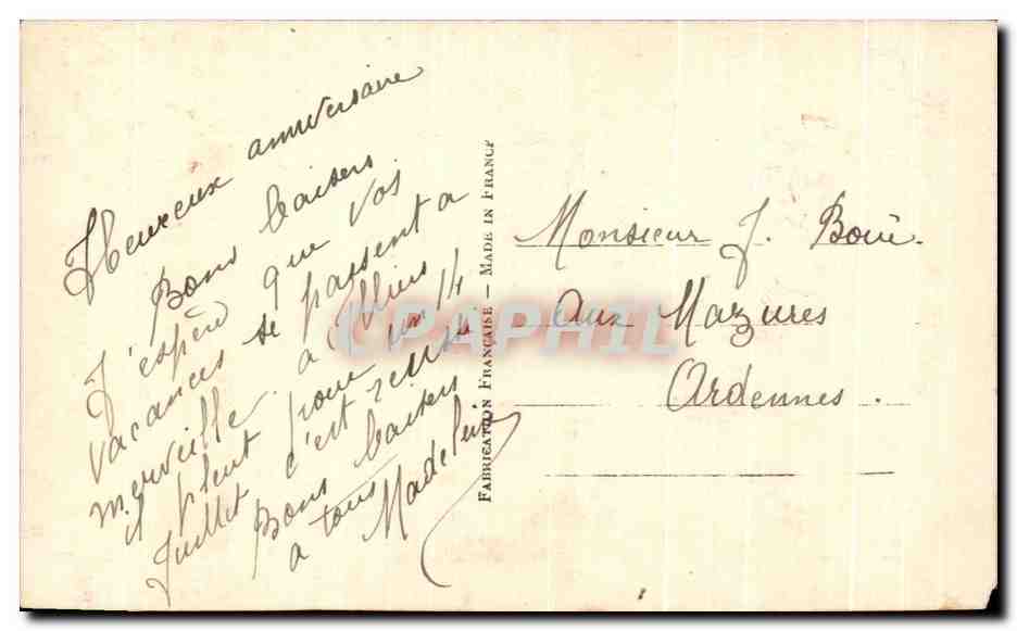 CPA Fantaisie Fleurs  — Verso