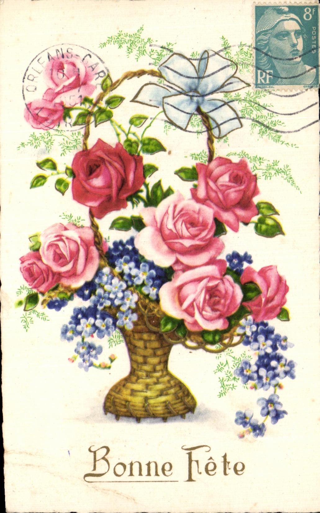 CPA Fantaisie Fleurs Bonne Fete