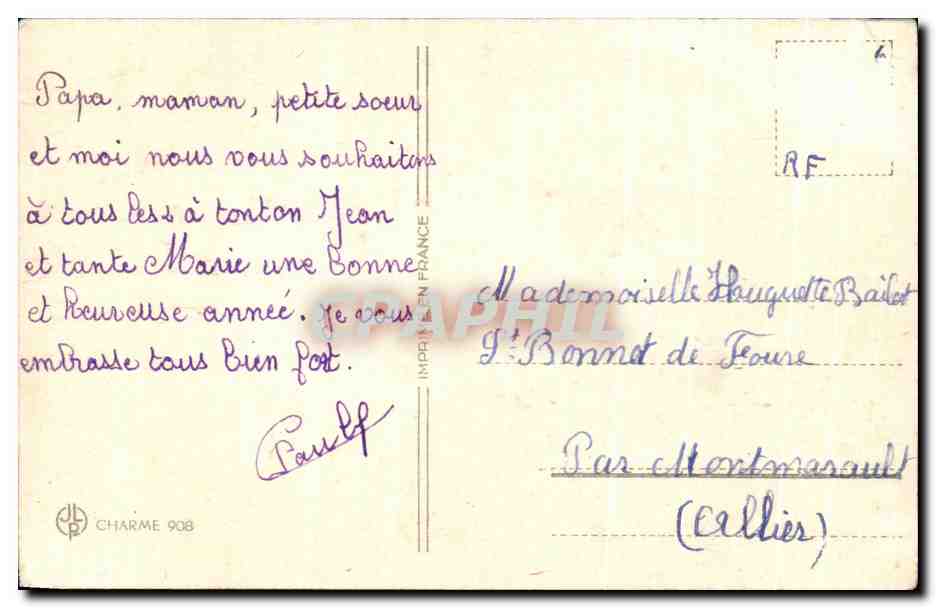 CPA Fantaisie Heureuse Annee — Rückseite