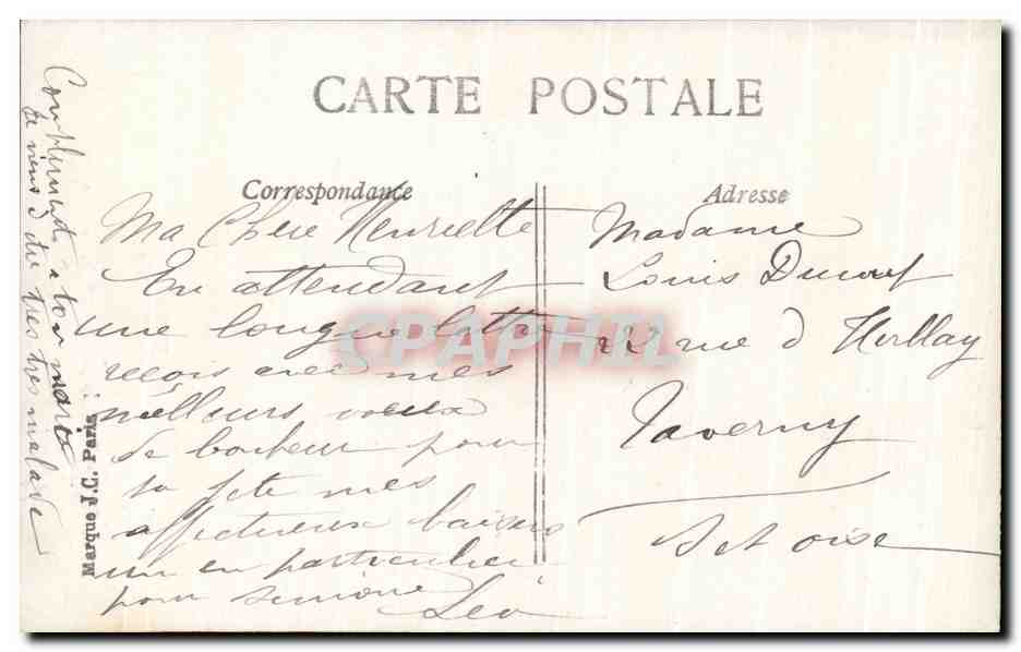 Jeune femme en robe verte et rose — fleurs — JC PARIS 2277 — Rückseite