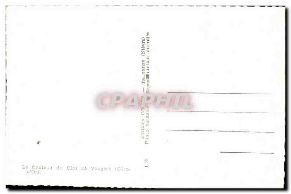 Château du Clos de Vougeot — Côte-d'Or — Éditions COLIN — N° 1.738 — Reverso