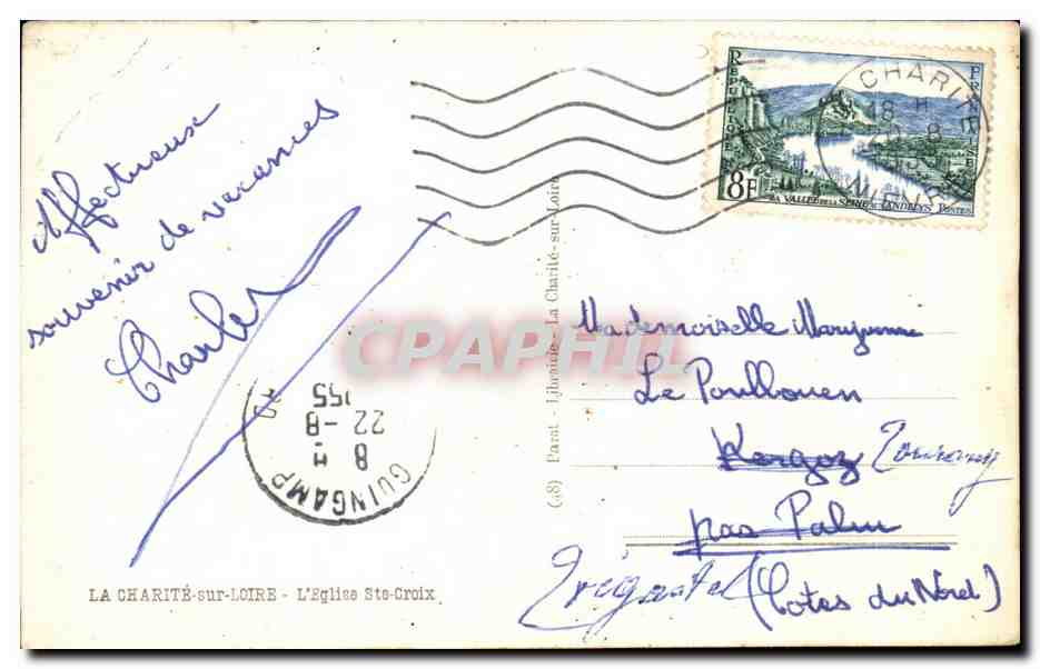 CPA La Charite sur Loire L'Eglise Ste Croix — Rückseite