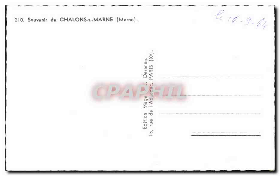 CPA Souvenir de Chalons s marne  — Verso