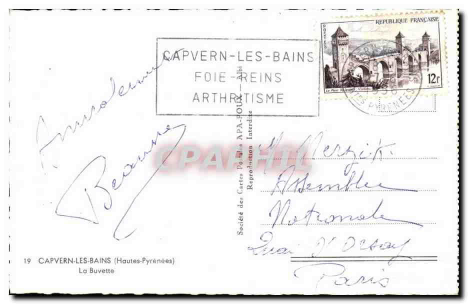 Capvern-les-Bains — Foire Arthritisme — éditeur APA — Verso