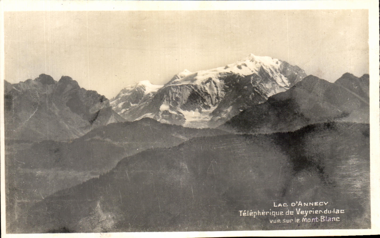 Lac d'Annecy — Téléphérique de Veyrier-du-lac, vue sur le Mont Blanc — Édition des Hauts de Veyrier