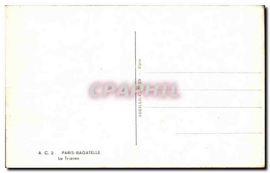 CPA Paris bagatelle le trianon — Verso