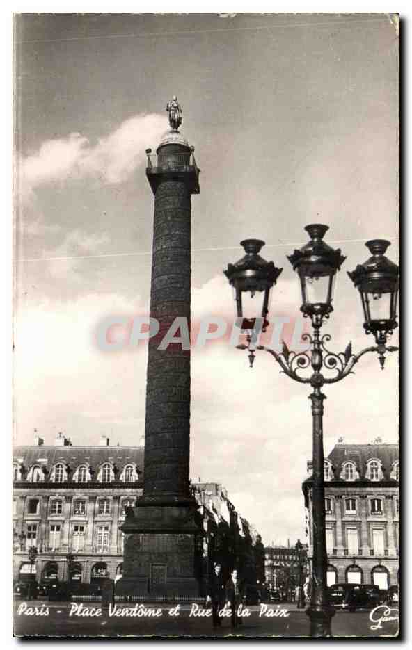 CPSM Paris Place Vendome et rue de la Paix 