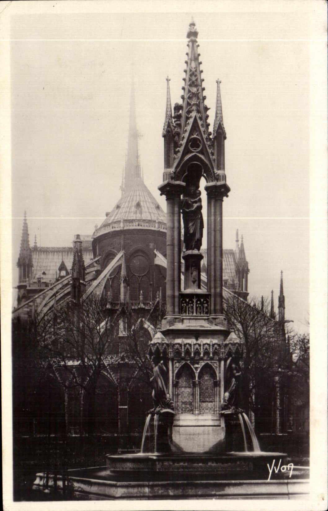 CPA Paris en flanant notre dame l'abside notre dame