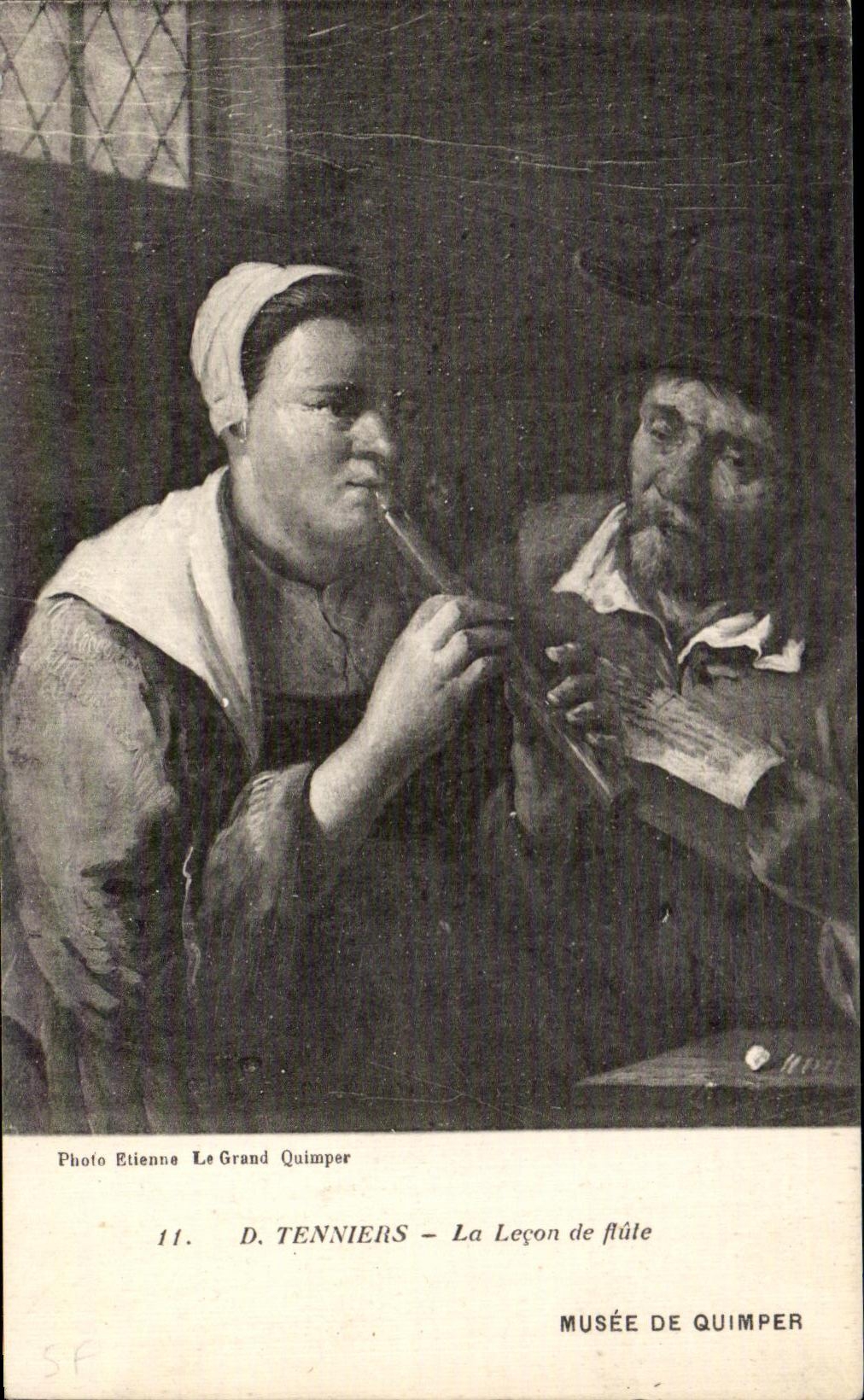 CPA Tenniers La Lecon de flute Musee de Quimper
