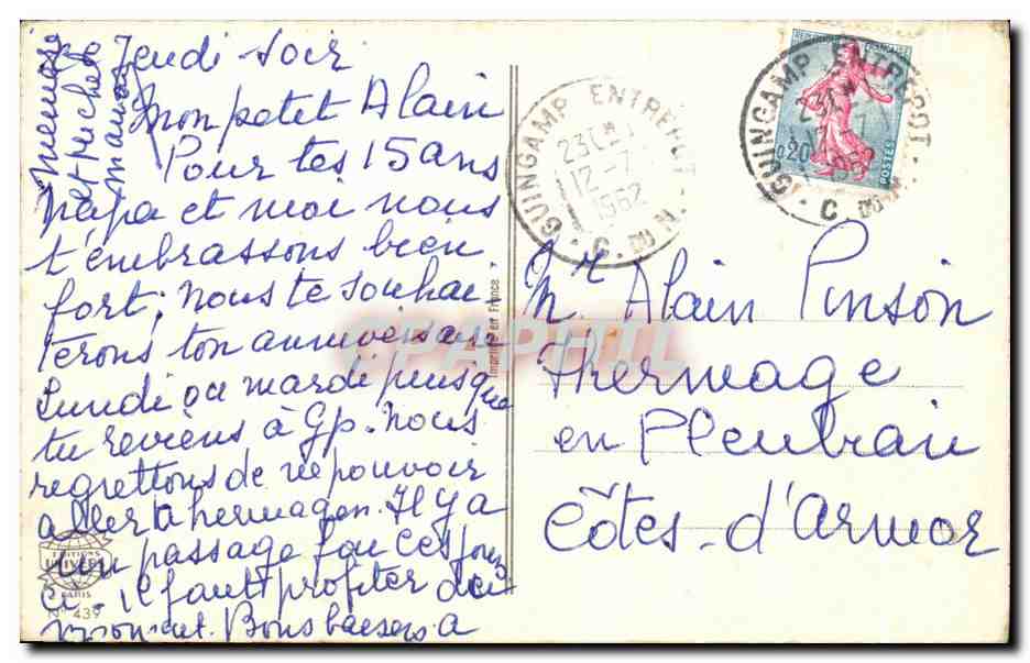 CPA Fantaisie Heureux Annlversaire Oiseau — Verso