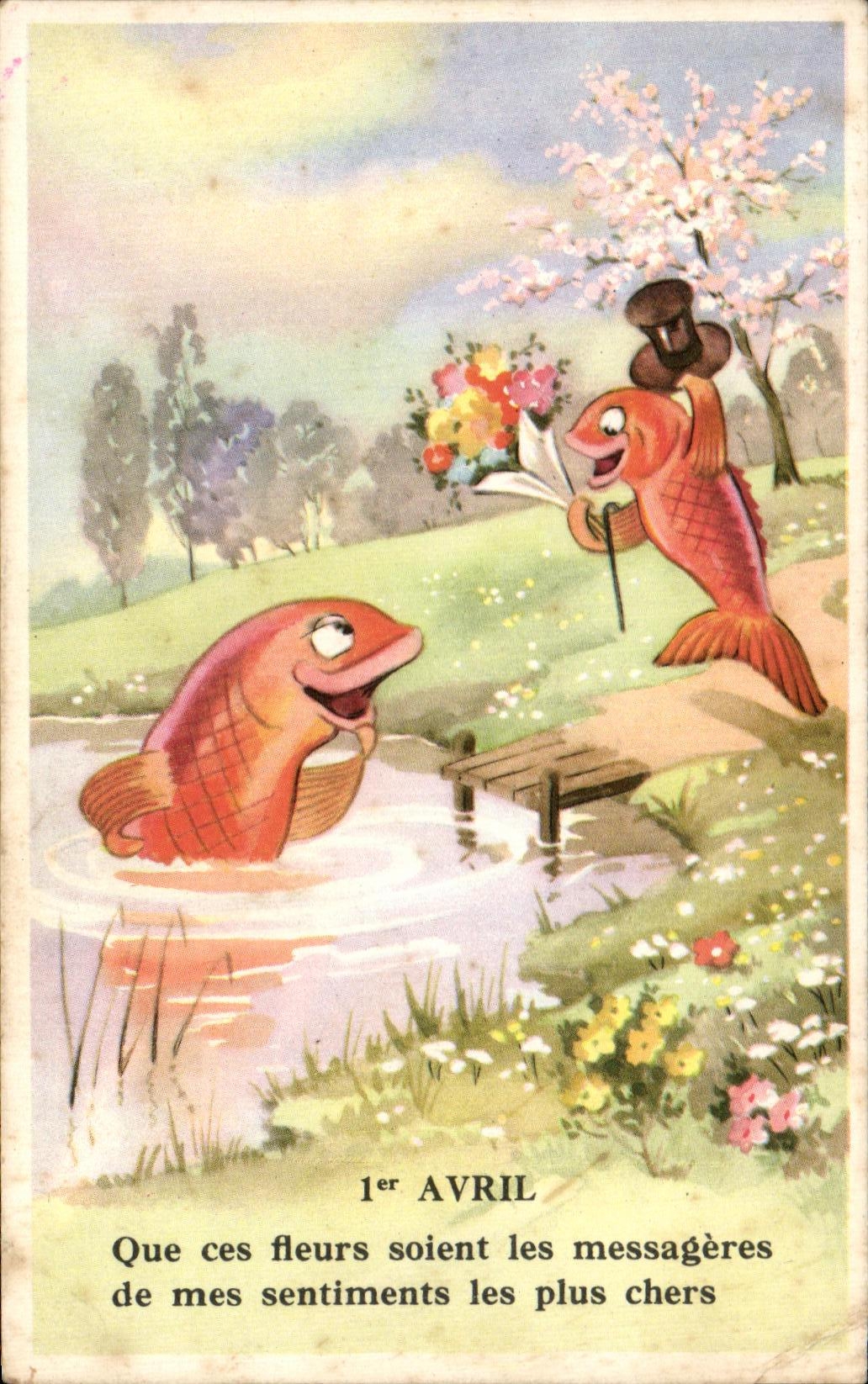 CPA Fantaisie Poisson Fish Avril 