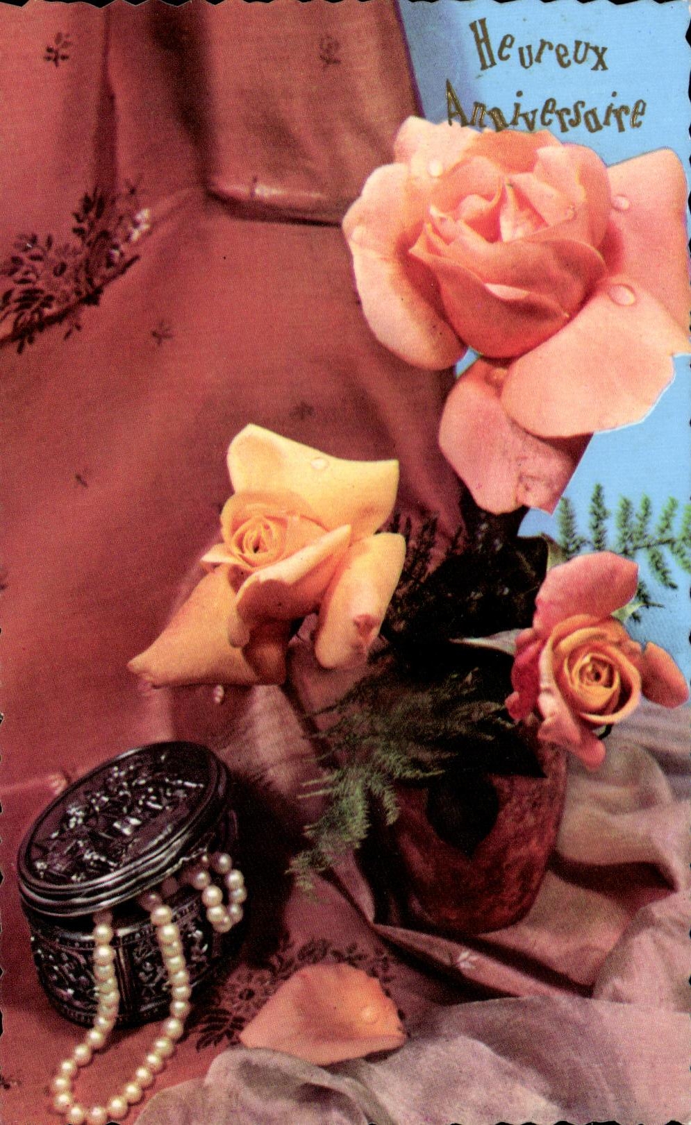 Roses et bijoux — Anniversaire — Photocchrom, série B45