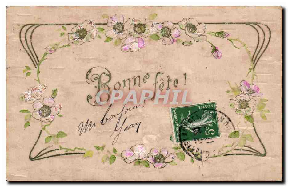 CPA Fantaisie Fleurs Bonne Fete 