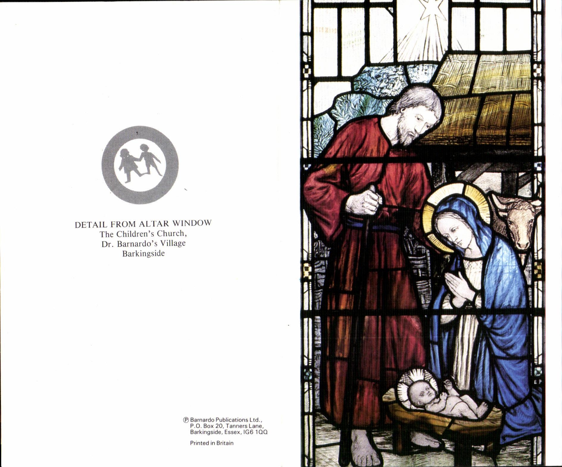 Détail de vitrail de l'autel — Dr. Barnardo's Village, Barkingside — Barnardo Publications Ltd.
