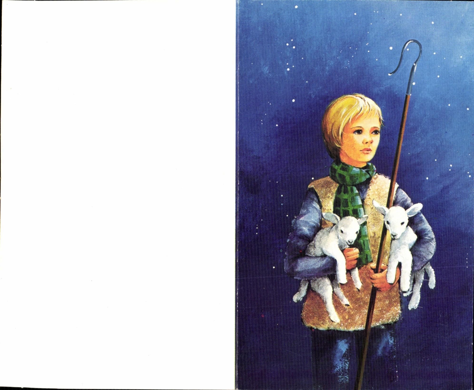 Enfant berger avec deux agneaux — édition Barnardo's — 1980