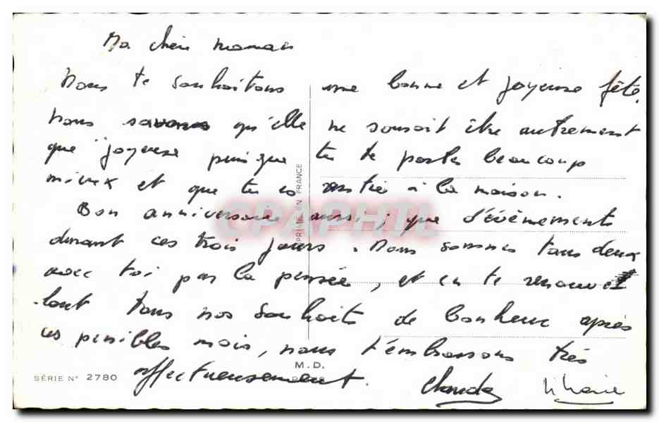 CPA Fantaisie Enfants Ane Donkey Bonne Fete — Verso
