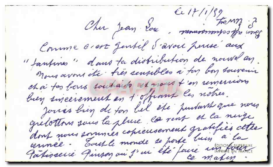 CPA Fantaisie Bonne Annee — Rückseite