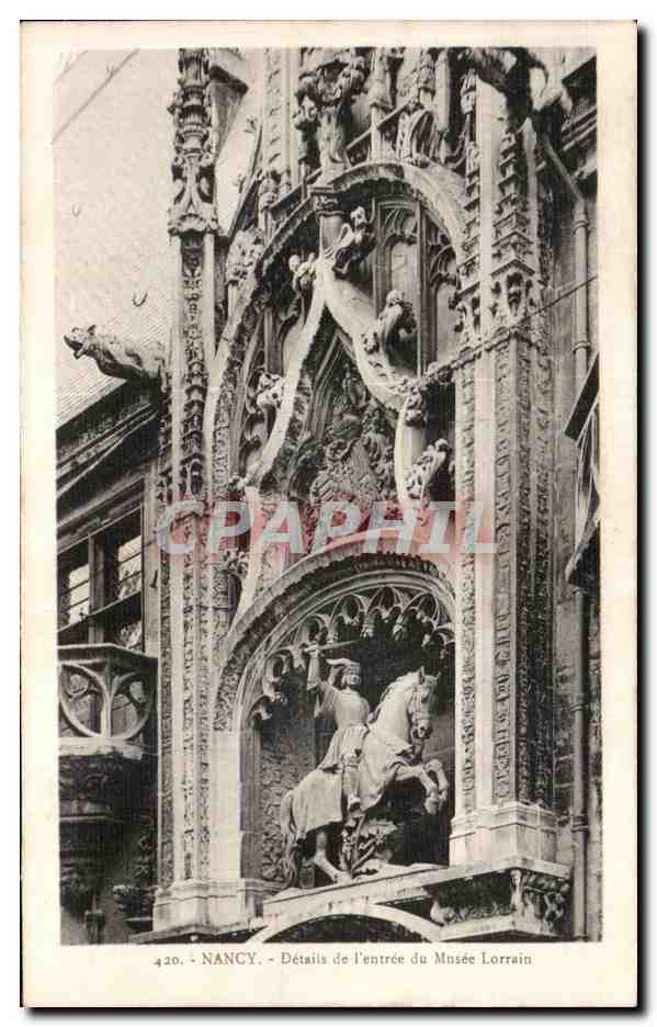 CPA Nancy Details de I'entree du Musee Lorrain