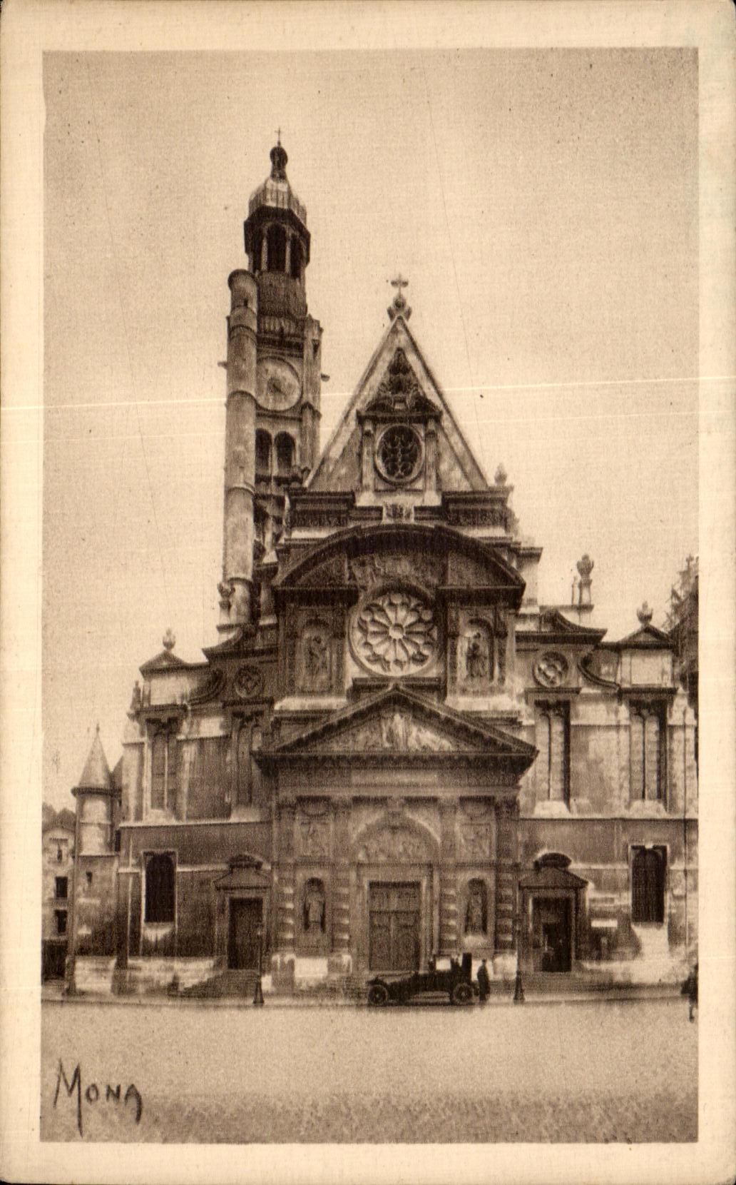 CPA Paris L'Eglise St Etienne du Mont Place du Pantheon Saint Etienne du Mont Church Near the Pantheon