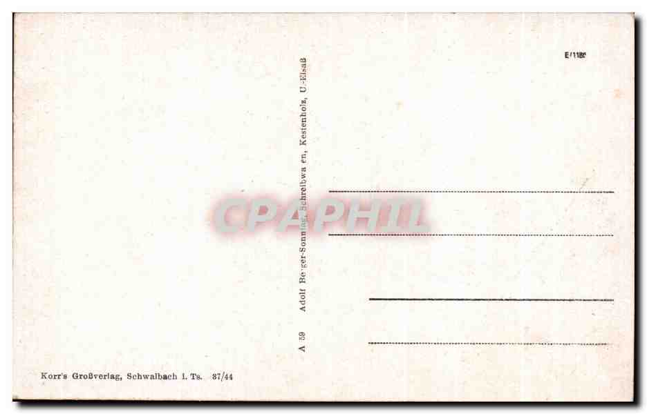 CPA Korr's Grossverlag Schawlbach Kestenholz Hexenturm — Rückseite