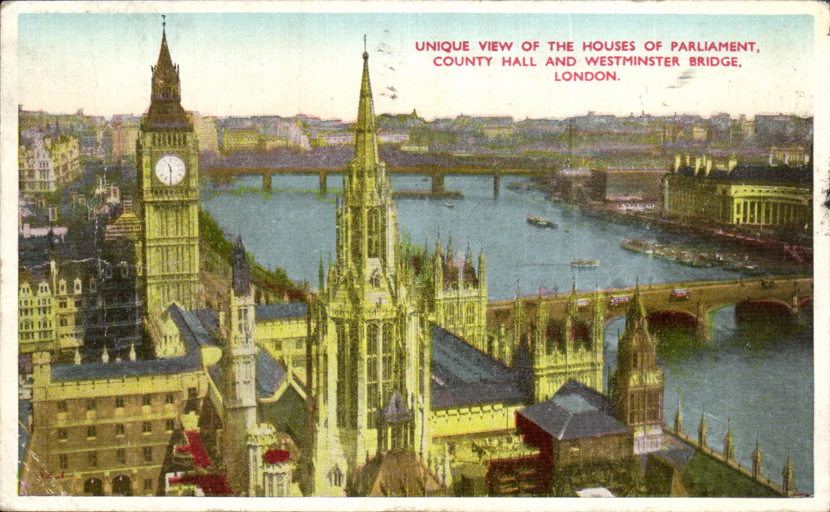 CPA Unique view of the houses of parliament county hall and westminster bridge london