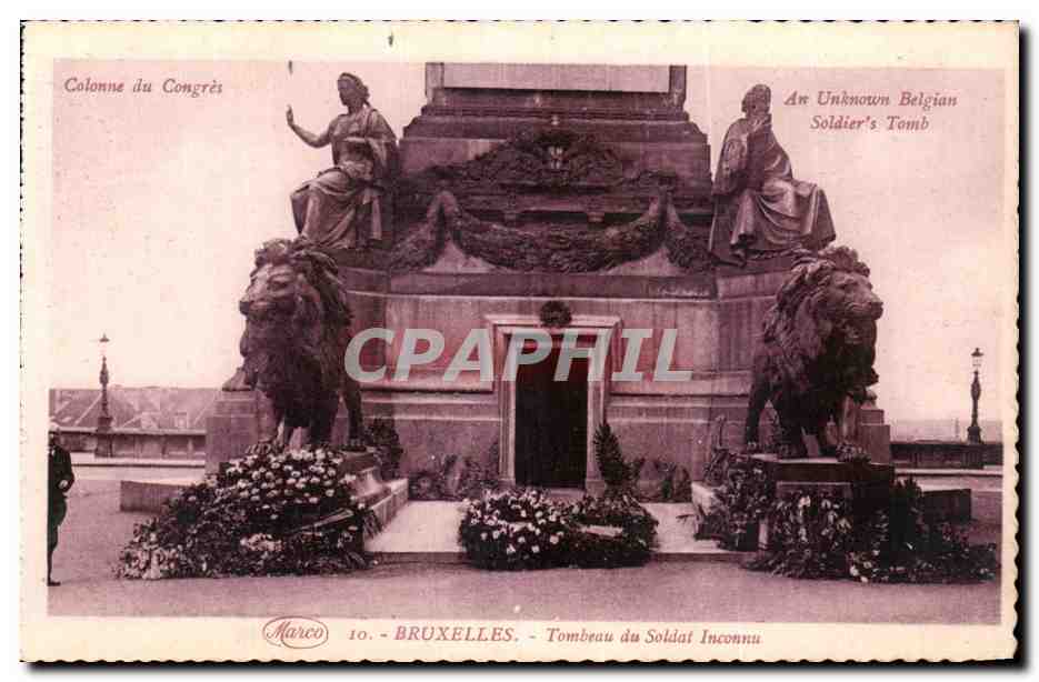 CPA Bruxelles tombeau du soldat inconnu Lion