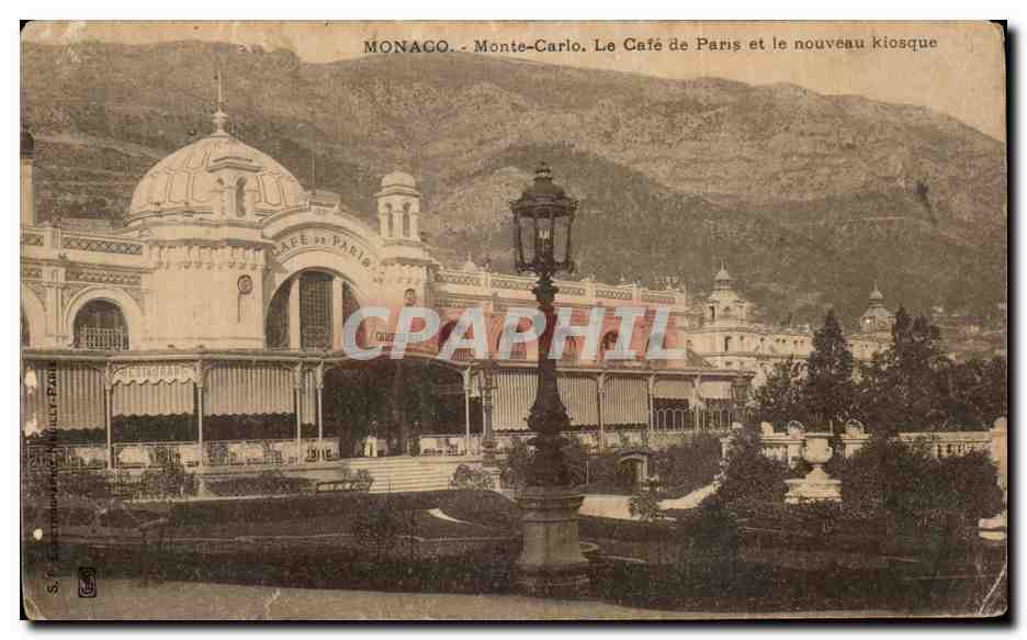 Monaco - Monte-Carlo. Le Café de Paris et le nouveau kiosque — éditeur : C. P. M. (n° 65)