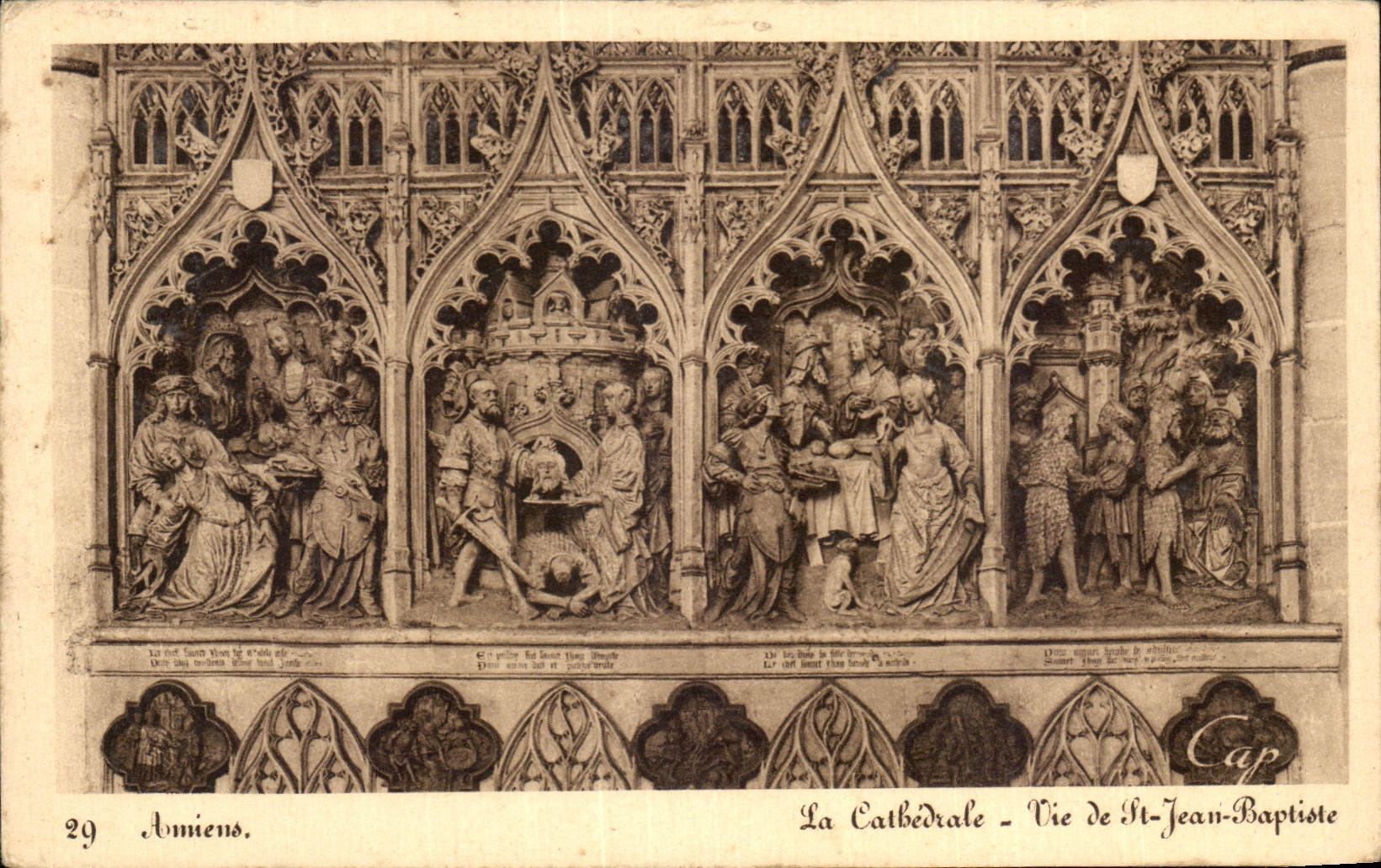 CPA Amiens La Cathedrale Vie De St Jean Baptiste