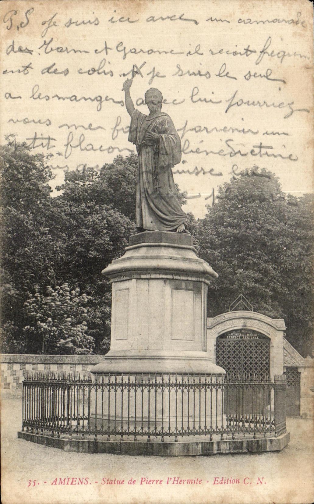 Amiens - Statue de Pierre l'Hermite - Edition C. N.