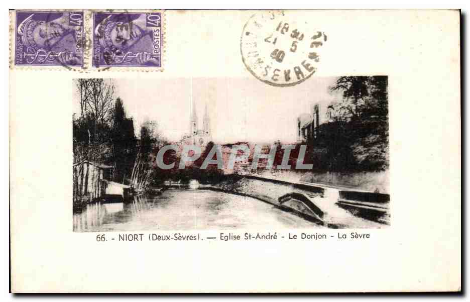 CPA Niort Deux Sevres Eglise St Andre Le Donjon La Sevre