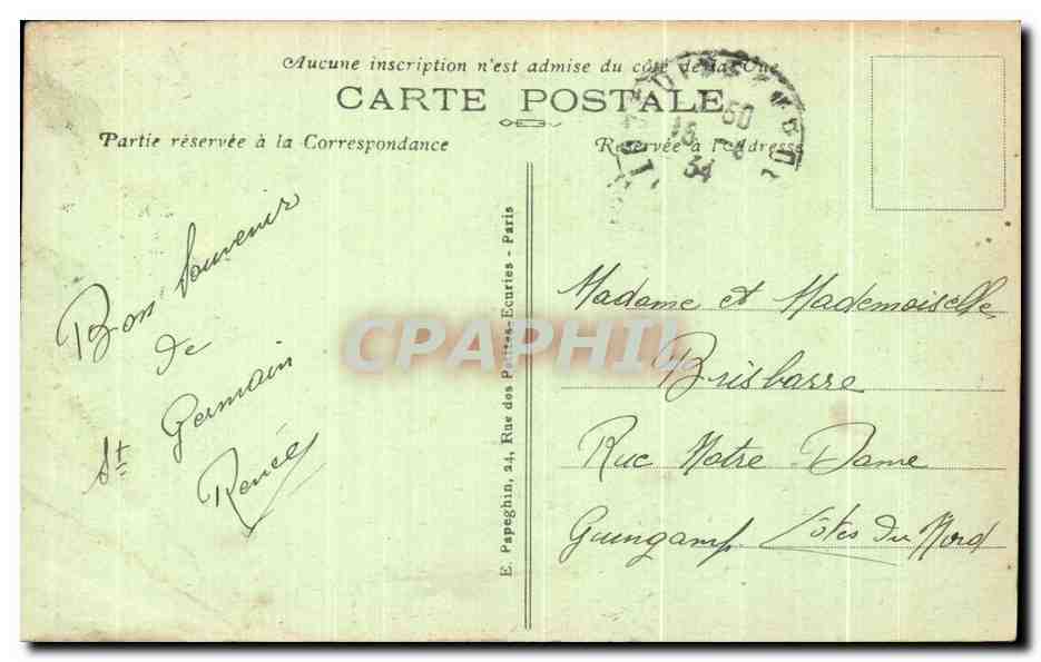 St-GERMAIN-en-LAYE (S.-et-O.) — Les Terrasses du Château — Éditeur E. Papeghin, n°9 — Reverso