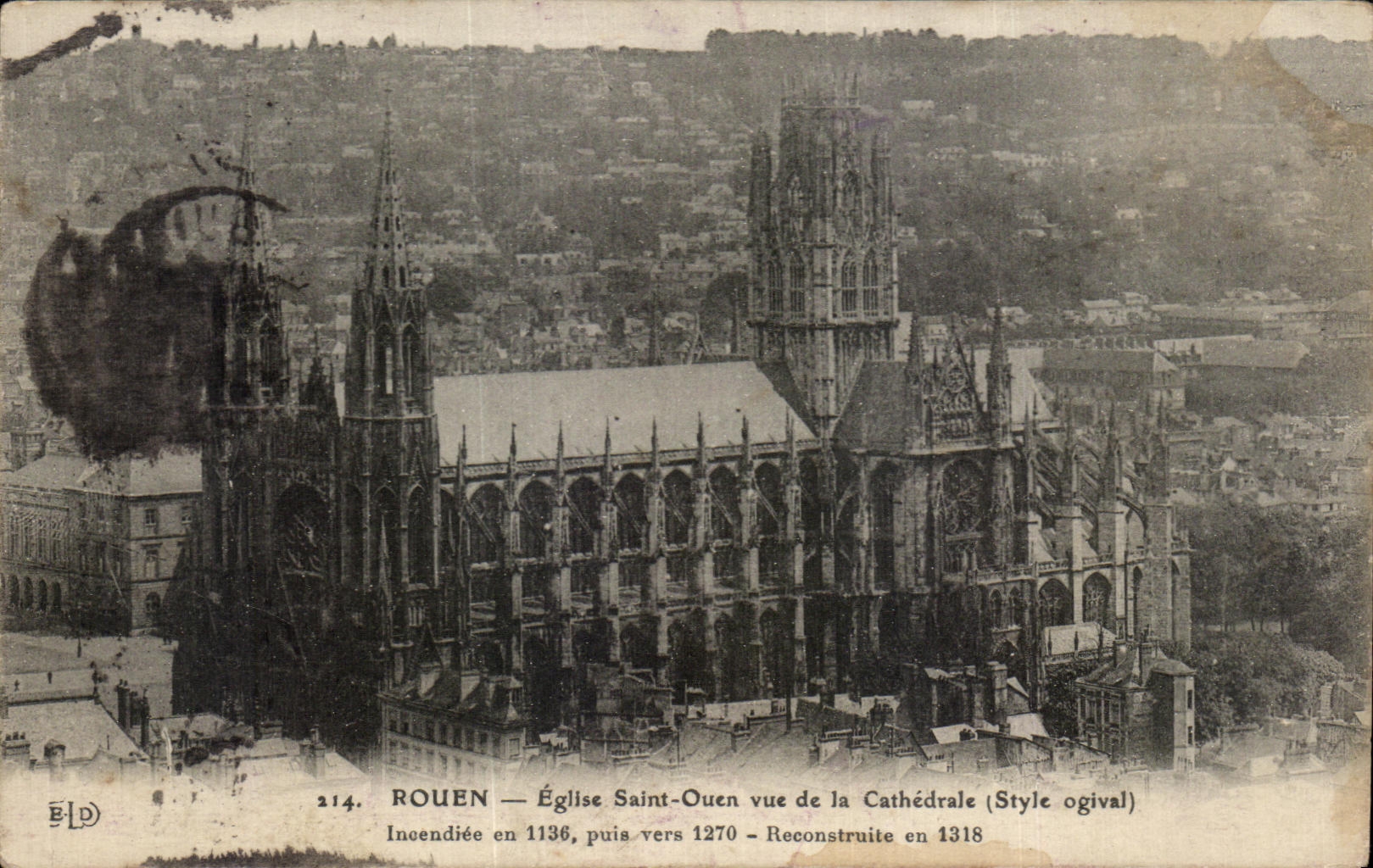 CPA Rouen Eglise Saint Ouen Vue De La Cathedrale Style Ogival