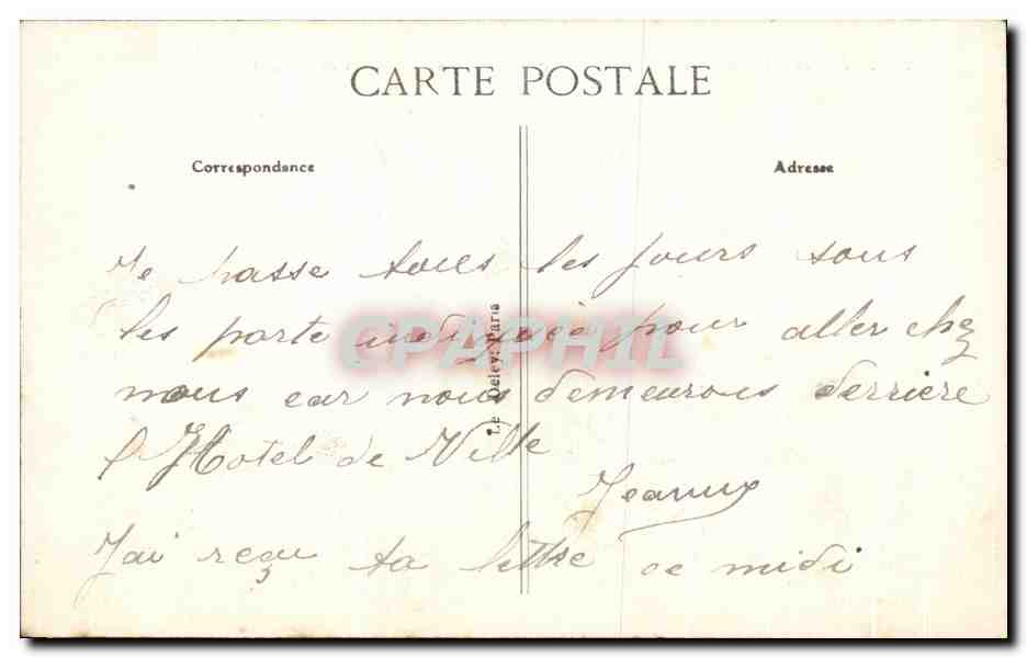CPA Le Havre L'Hotel De Ville Et Le Jardin — Rückseite
