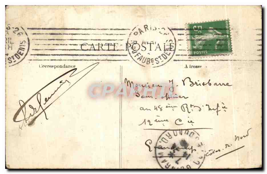 CPA Paris Avenue De I Opeva — Rückseite