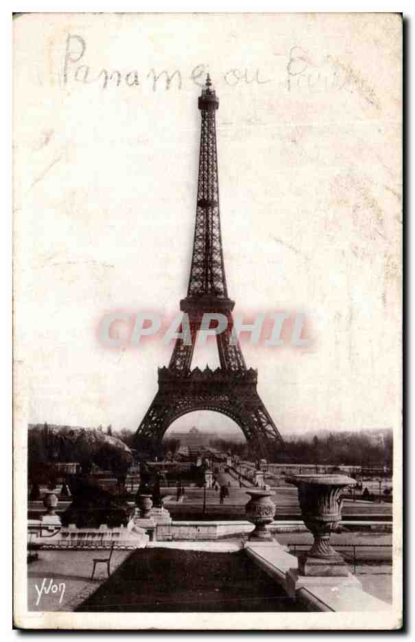 CPA Paris En Flanant La Tour Eiffel et les Jardins du Trocadero